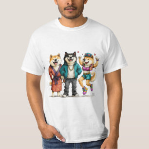 Grappig Amerikaanse Akita-shirt Cute Dog Trio T-sh T-shirt