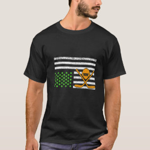 Grappig Amerikaanse vlag Irish Hockey St. Patrick' T-shirt