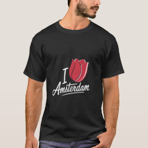 Grappig Amsterdam Nederland Tulp Bloem Ik Hou Van  T-shirt
