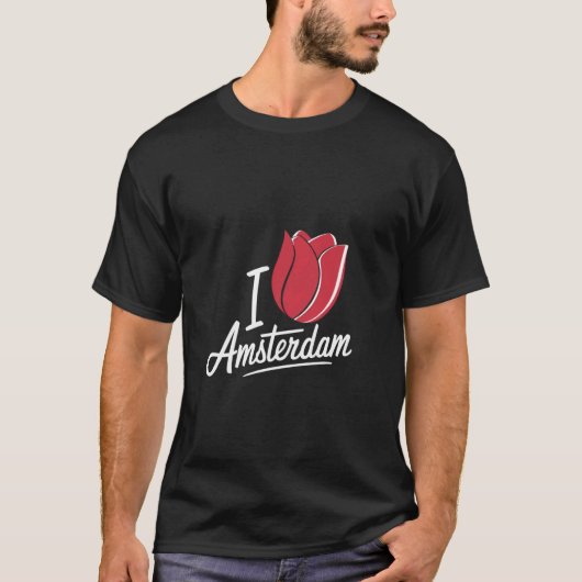 Grappig Amsterdam Nederland Tulp Bloem Ik Hou Van T-shirt (Voorkant)