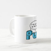 Grappig Amusant Y Pun tot Puny Koffiemok (Voorkant links)