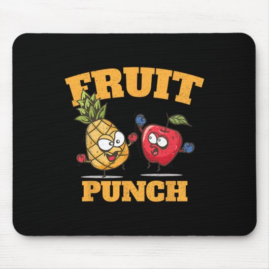 Grappig ananas appel boksen sap tropisch fruit muismat (Voorkant)