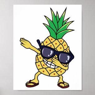 Grappig Ananas Shirt Dabbing Hawaii Aloha Summer Poster