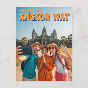 Grappig Angkor Wat Cambodja Briefkaart