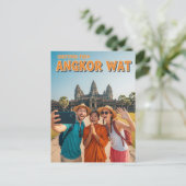 Grappig Angkor Wat Cambodja Briefkaart (Staand voorkant)