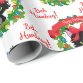 Grappig Angry Black Cat "Bah Humbug" Cadeaupapier (Rol Hoek)