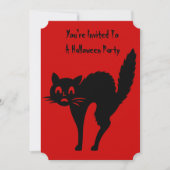 Grappig Angry Black Cat Design voor Halloween Kaart (Voorkant)
