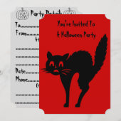 Grappig Angry Black Cat Design voor Halloween Kaart (Voorkant / Achterkant)