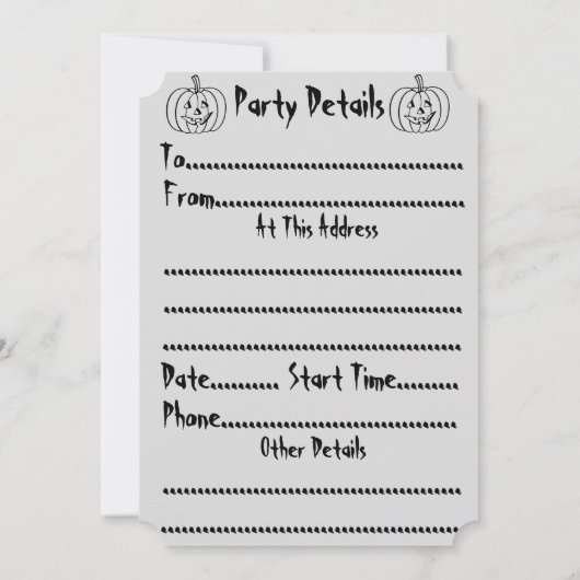 Grappig Angry Black Cat Party Uitnodiging voor Hal (Achterkant)