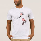 Grappig Angry Flamingo Doodle Art Tekening Roze T-shirt (Voorkant)