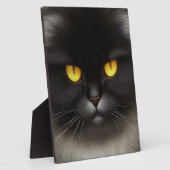 Grappig Angry Fluffy Black Perzische Kitty Cat Fac Fotoplaat (Zijkant)