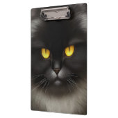Grappig Angry Fluffy Black Perzische Kitty Cat Fac Klembord (Links)
