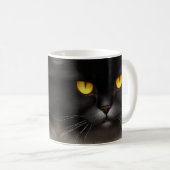 Grappig Angry Fluffy Black Perzische Kitty Cat Fac Koffiemok (Voorkant rechts)