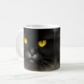 Grappig Angry Fluffy Black Perzische Kitty Cat Fac Koffiemok (Voorkant links)