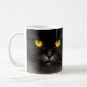 Grappig Angry Fluffy Black Perzische Kitty Cat Fac Koffiemok (Links)