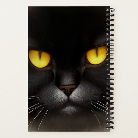 Grappig Angry Fluffy Black Perzische Kitty Cat Fac Notitieboek (Achterkant)