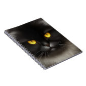 Grappig Angry Fluffy Black Perzische Kitty Cat Fac Notitieboek (Rechterzijde)