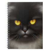 Grappig Angry Fluffy Black Perzische Kitty Cat Fac Notitieboek (Voorkant)
