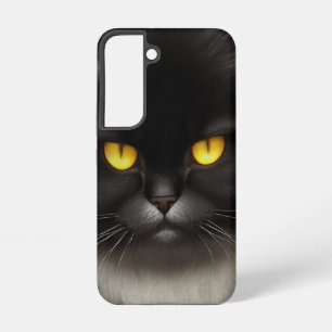 Grappig Angry Fluffy Black Perzische Kitty Cat Fac Samsung Galaxy Hoesje