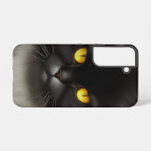 Grappig Angry Fluffy Black Perzische Kitty Cat Fac Samsung Galaxy Hoesje (Achterkant horizontaal)