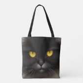 Grappig Angry Fluffy Black Perzische Kitty Cat Fac Tote Bag (Achterkant)