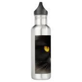Grappig Angry Fluffy Black Perzische Kitty Cat Fac Waterfles (Links)