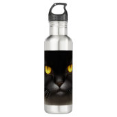 Grappig Angry Fluffy Black Perzische Kitty Cat Fac Waterfles (Voorkant)