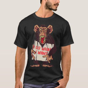 Grappig Angry Monkey dat ik doe wat ik wil dat aap T-shirt