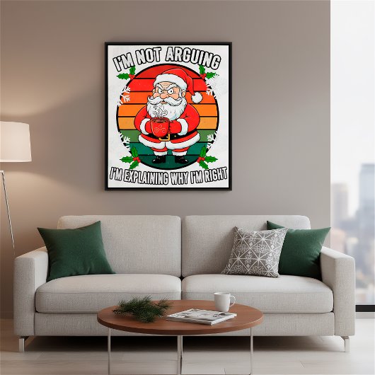 Grappig Angry Santa Christmas Holiday Wall Art Dec Poster