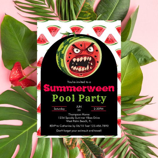 Grappig Angry Watermelon ZomerTussen Pool Party Kaart