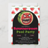 Grappig Angry Watermelon ZomerTussen Pool Party Kaart (Voorkant)