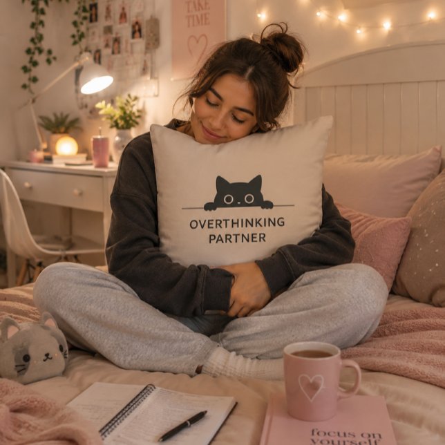 Grappig angstcadeau voor kattenliefhebbers kussen (Creator heeft geüpload)