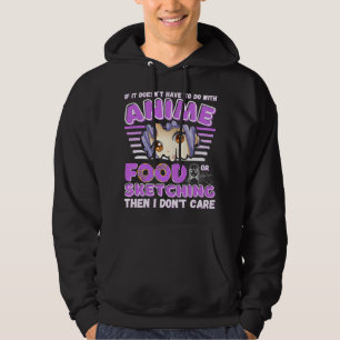 Grappig anime schetsen tekening eten liefhebber an hoodie