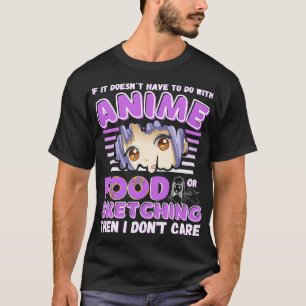 Grappig anime schetsen tekening eten liefhebber an t-shirt