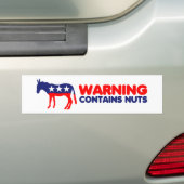 Grappig anti-democraten, waarschuwing bevat noten bumpersticker (Op auto)