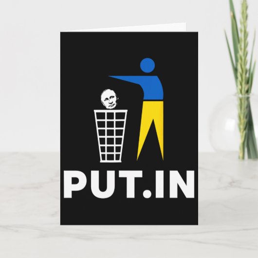 Grappig anti-Putin-meme Put.in steun Oekraïne T-sh Kaart (Voorkant)