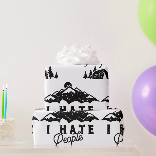 Grappig anti-sociaal kamperen ik haat mensen cadeaupapier