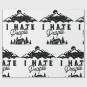 Grappig anti-sociaal kamperen ik haat mensen cadeaupapier (Vlak)