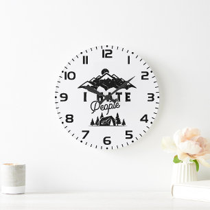 Grappig anti-sociaal kamperen ik haat mensen grote klok