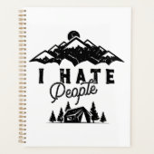 Grappig anti-sociaal kamperen ik haat mensen planner (Voorkant)