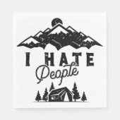 Grappig anti-sociaal kamperen ik haat mensen servet (Voorkant)