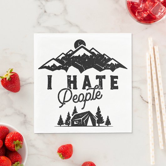 Grappig anti-sociaal kamperen ik haat mensen servet