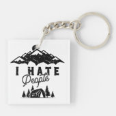 Grappig anti-sociaal kamperen ik haat mensen sleutelhanger (Achterkant)