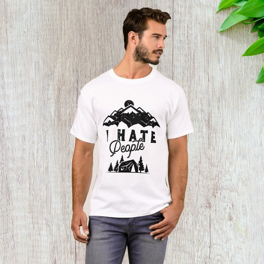 Grappig anti-sociaal kamperen ik haat mensen t-shirt
