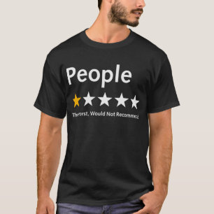 Grappig Anti-Social Review 1 Star Mensen Waarderin T-shirt