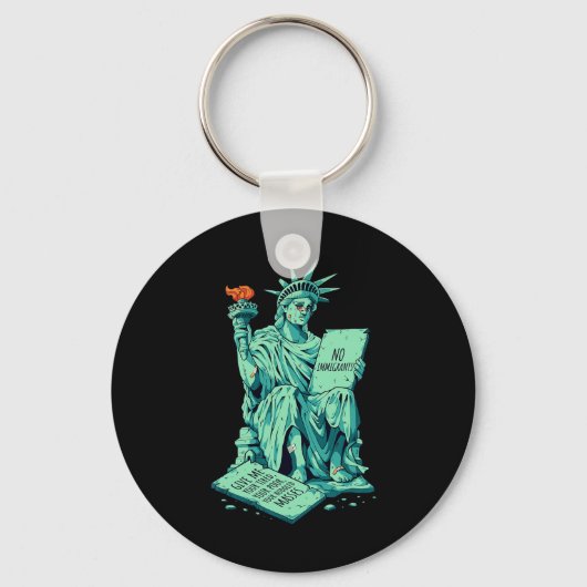 Grappig Anti-trump Beeld Van De Vrijheid Immigrant Sleutelhanger (Voorkant)