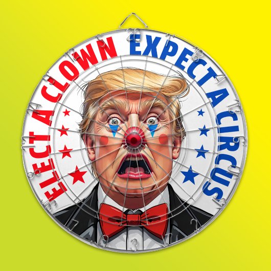 Grappig anti Trump clowngezicht kies een clown Dartbord