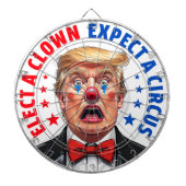 Grappig anti Trump clowngezicht kies een clown Dartbord (Voorkant)
