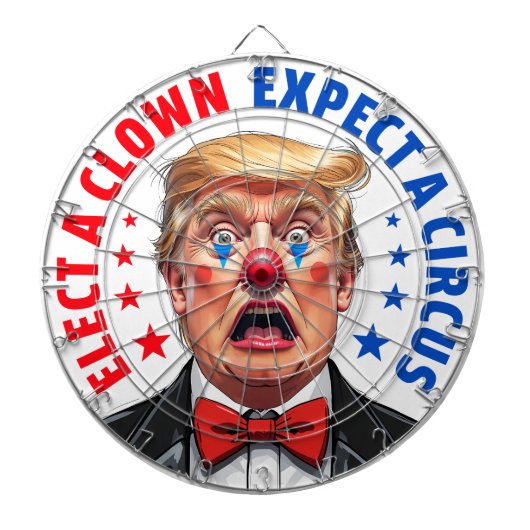 Grappig anti Trump clowngezicht kies een clown Dartbord (Voorkant)