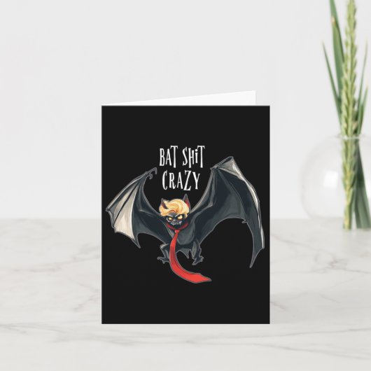 Grappig Anti-Trump Halloween Bat Crazy Kaart (Voorkant)